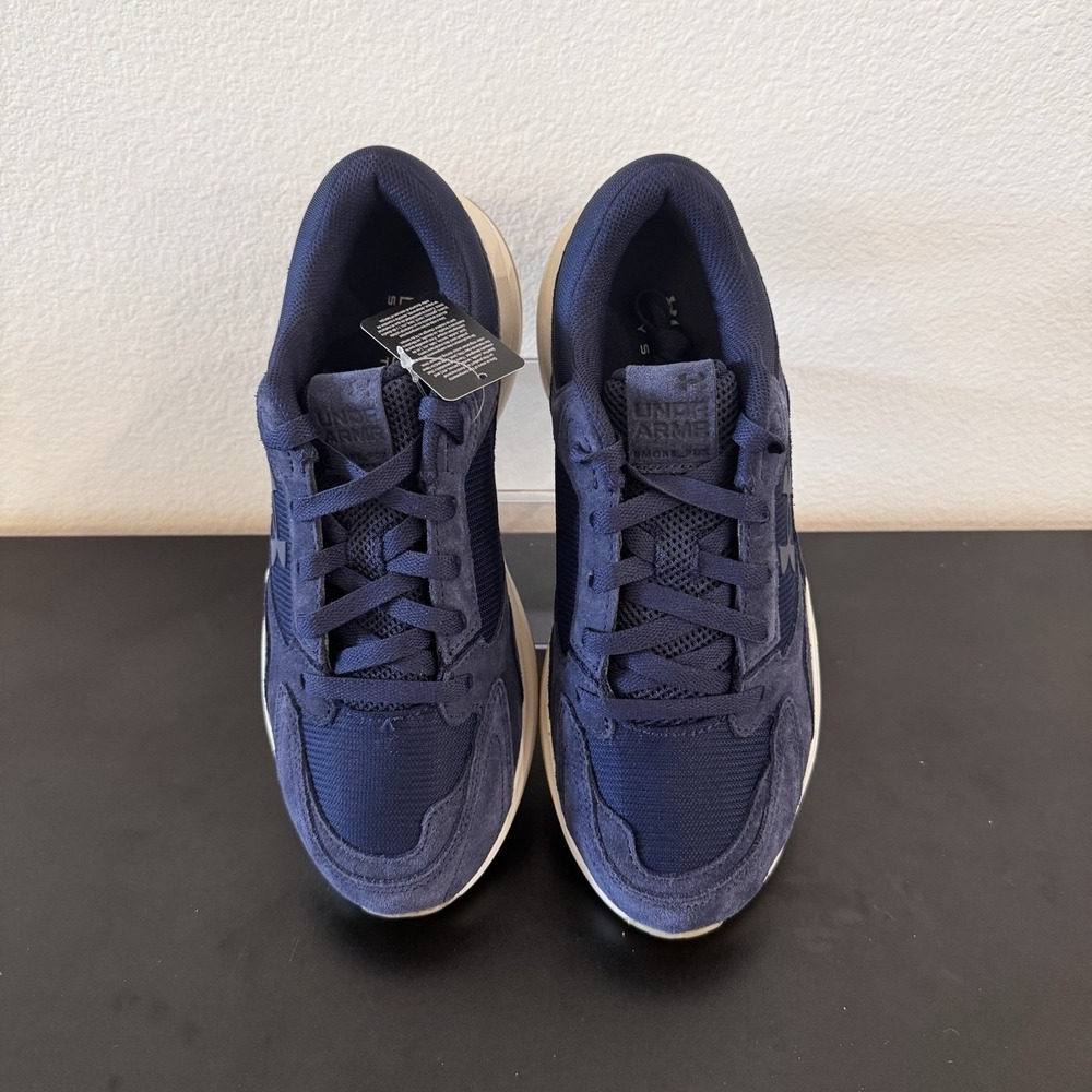 Under Armour Men Edge Suede Midnight Navy Casual Shoes 8.5 3027731-411 NWB - Picture 6 of 12